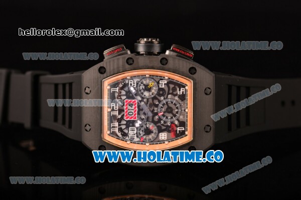 Richard Mille RM 011 Felipe Massa Flyback Chronograph Swiss Valjoux 7750 Automatic Carbon Fiber Case with Skeleton Dial and Rose Gold Inner Bezel - 1:1 Original - Click Image to Close